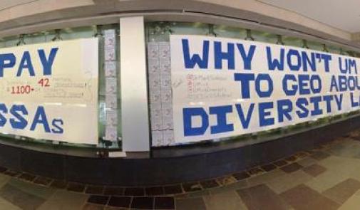 Diversity banners at the University of Michigan