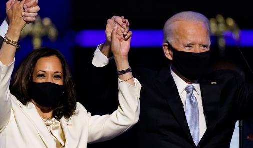 Joe Biden & Kamala Harris celebrate the win