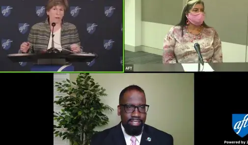 zoom call with new officers
