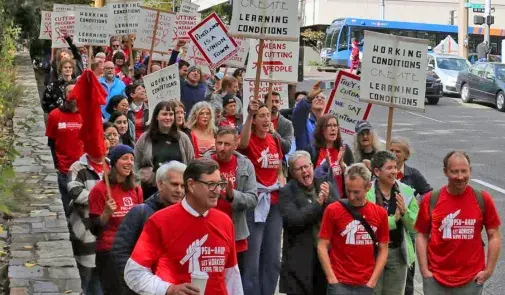 Portland State University-AAUP during a practice picket.