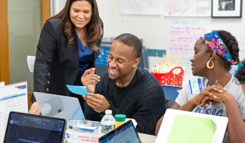 Teachers laughing