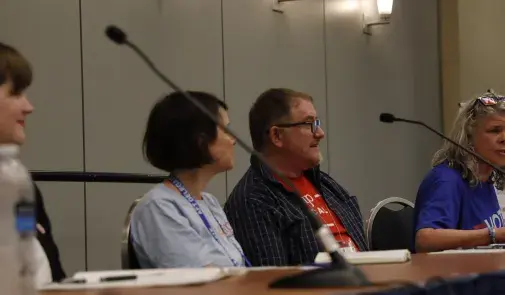 Clara Conover, Belle Boggs, and Rob Kilgore (left to right)