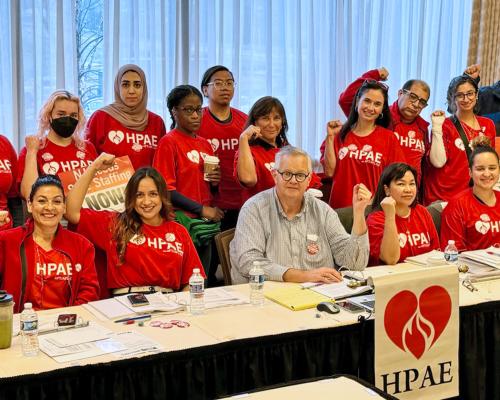 In June, HPAE members at Palisades Medical Center in North Bergen, N.J. overwhelmingly ratified a historic contract that established patient-to-staff ratios for the first time.