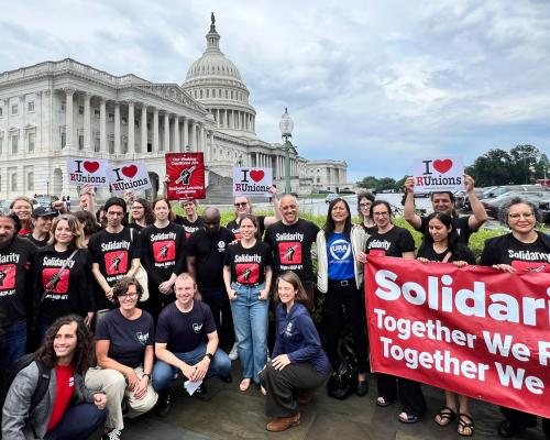 AFT members came to Washington, D.C. to speak out for free speech on campus.