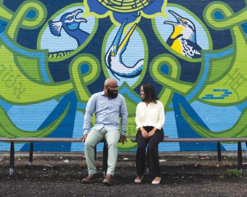 Gemayel Keyes with colleague LeShawna Coleman, who helped create the Para Pathways program. Photo by Terrell Halsey