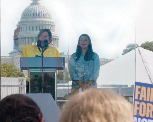 Weingarten speaks at a “No Kings” protest in Washington, D.C., on Oct. 18.