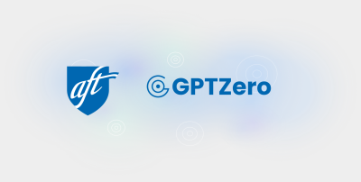 La imagen muestra dos logotipos, AFT y GPTZero.