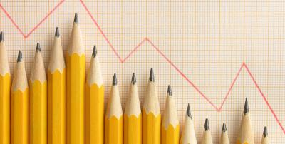 pencils lined up to form a graph