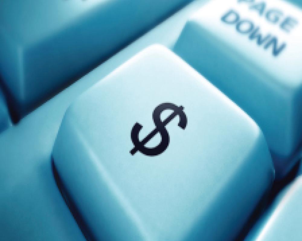 Dólar clave en gráfico de teclado