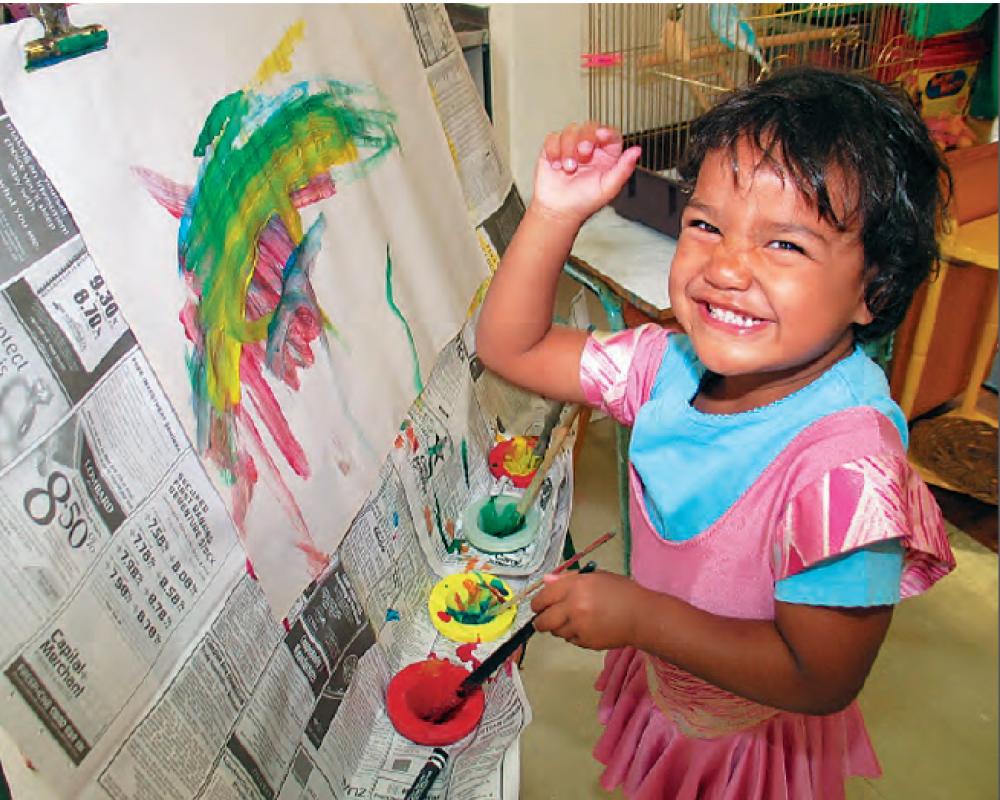 child painting