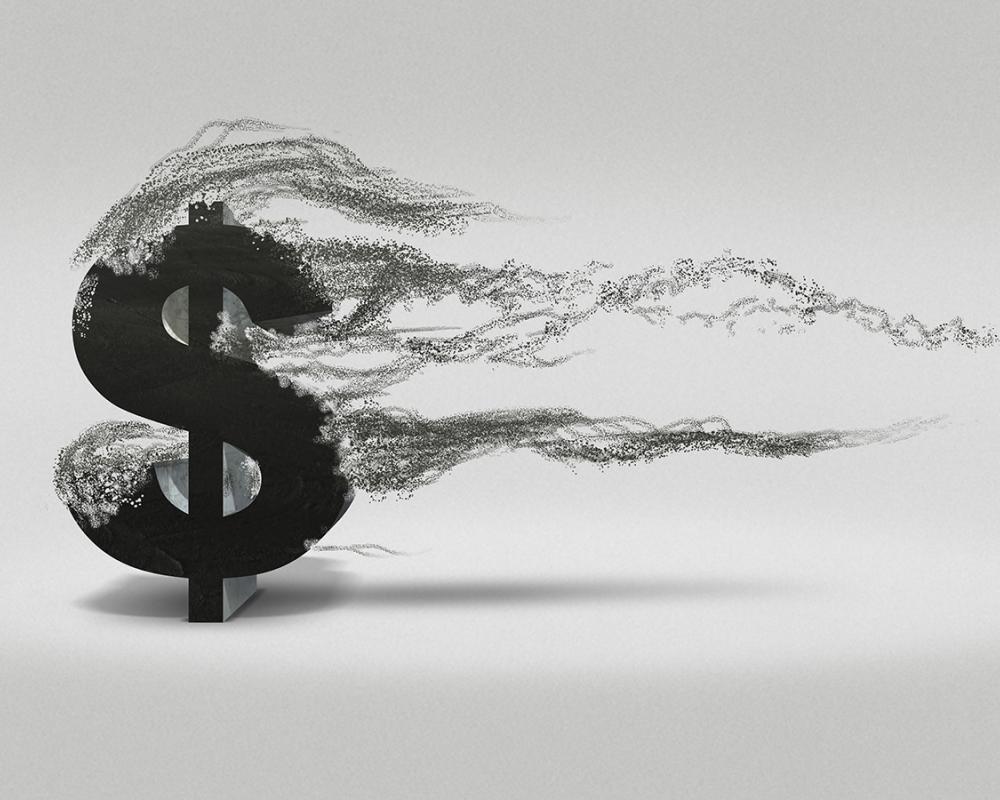 Graphic of dollar sign in grayscale