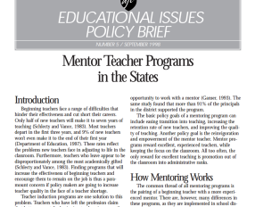  Mentor Teacher Programs in the States 