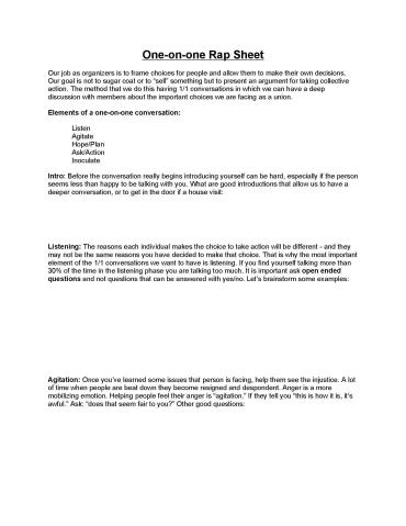 Local 2121 one-on-one rap worksite rap