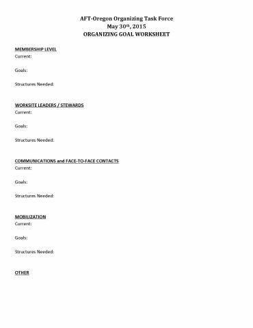 Goal Worksheet