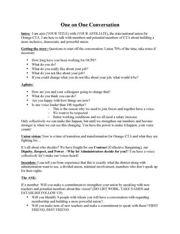 OCCTA site visit conversations