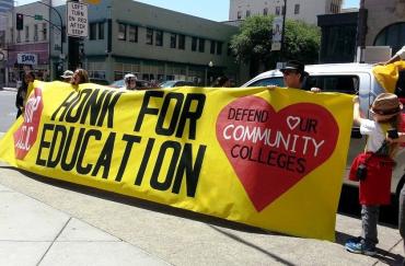 Palomar Community College rally signs
