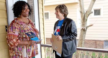 Randi Weingarten canvassing in Cleveland