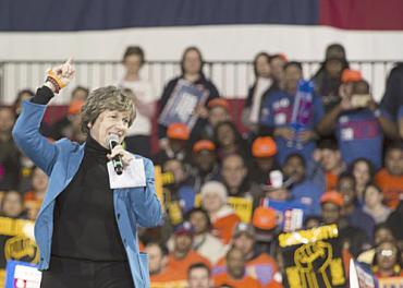 Randi Weingarten at rally