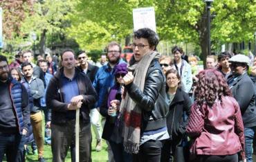 Chicago graduate employees protesting