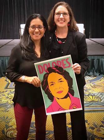 Mary Cathryn Ricker with Lorretta Johnson after a general session