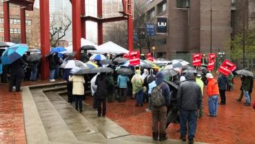 Wet protestors at LIU