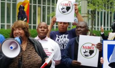 Lorretta Johnson at World Bank protest