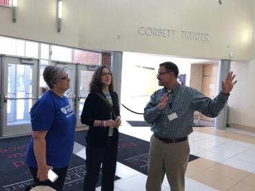 Ricker on a school visit