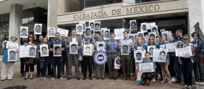 Group of protestors at Mexican Embassy
