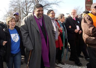 Randi Weingarten, Rev. Barber at Moral March