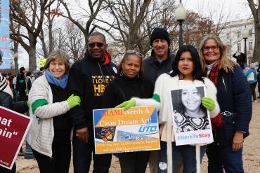 Weingarten with AFT members and activists