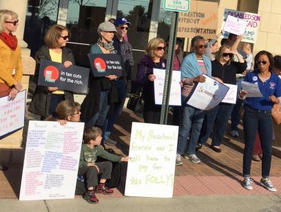 Protest at Rep. Comstock's office in Virginia
