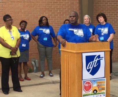 AFT Tulsa's Ed McIntosh at the press conference