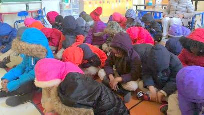 Freezing students in Baltimore classroom