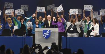 Labor leaders at convention