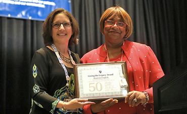 Mary Cathryn Ricker and Marietta English at Women's Rights Breakfast