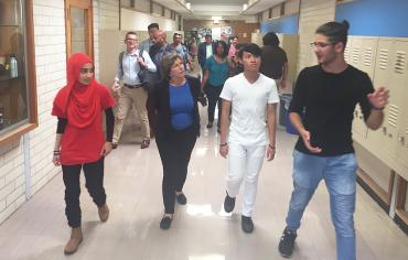 Randi Weingarten in Austin school