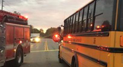 School bus emergency scene