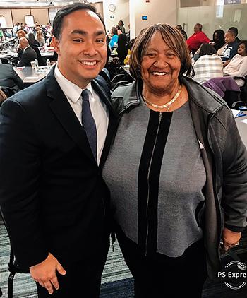 Lorretta Johnson and Joaquin Castro