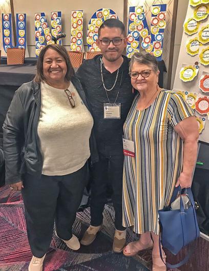 Eddie Quezada with AFT Secretary-Treasurer Lorretta Johnson, left, and AFT Vice President Kathy Chavez of AFT New Mexico.