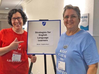 ELL paraprofessionals and AFT trainers Ingrid Miera, left, and Joni Anderson of Education Minnesota-Osseo.