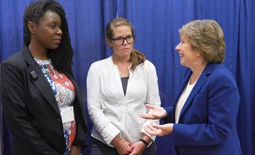 Randi Weingarten with lawsuit plaintiffs