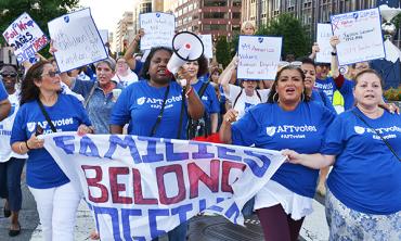 AFT members march