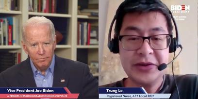Trung Le with Joe Biden