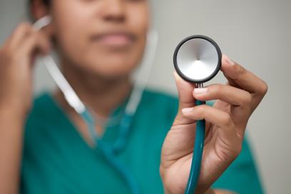healthcare worker with stethescope
