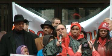 Karen Lewis at Chicago rally