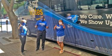 AFT Votes bus tour