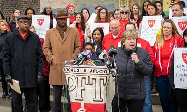 Randi speaks at PFT rally