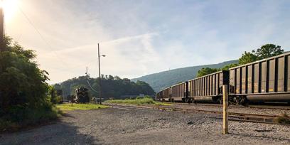 boxcars on train tracks