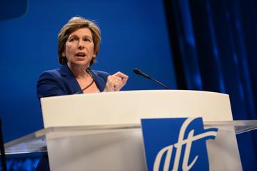 Weingarten delivering her keynote address