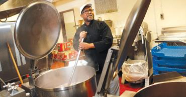 School lunch being prepared